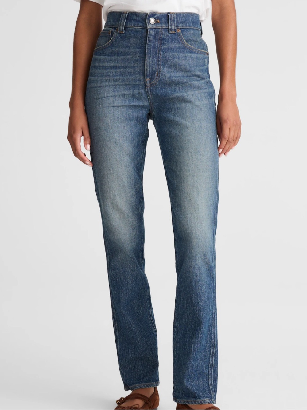 Madewell Medium Blue High Waisted Straight-Leg Jeans size 26